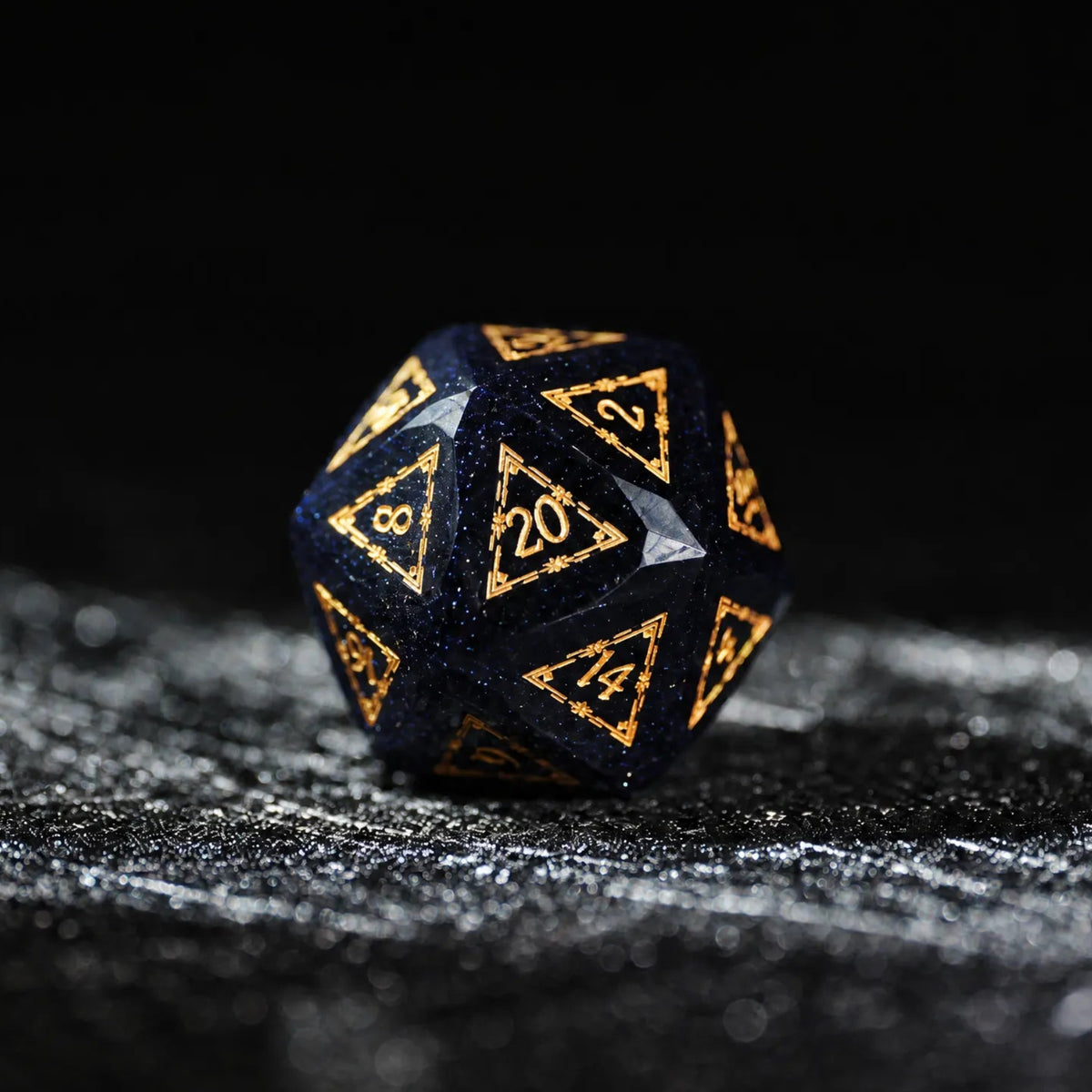 Celestial Blue Sandstone Glass DND Dice Set