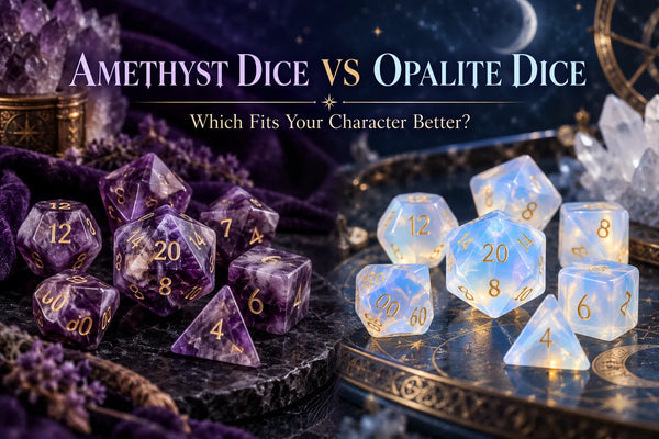 Amethyst Dice vs Opalite Dice: Which Gemstone Dice Fit Your Character?