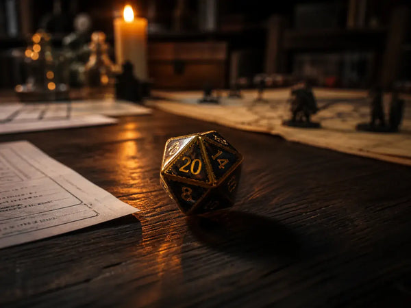 d20 dice rolling in DND game