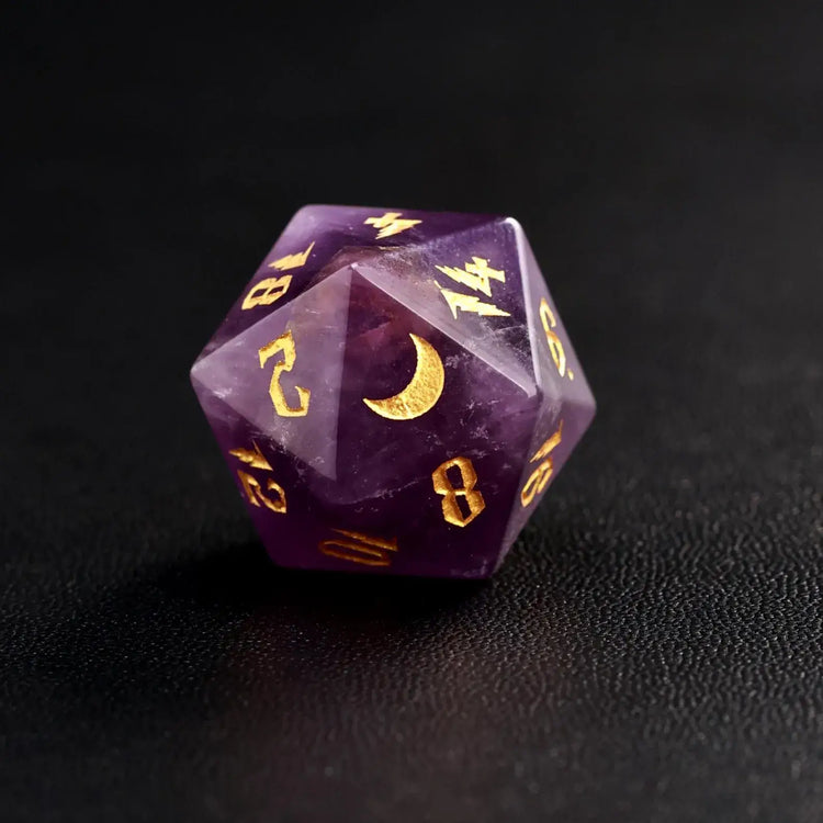 Amethyst D20 dice