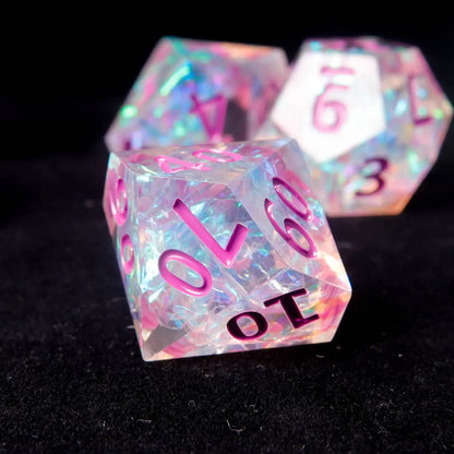 URdice Pink and Purpler Resin Engraved Dice Set