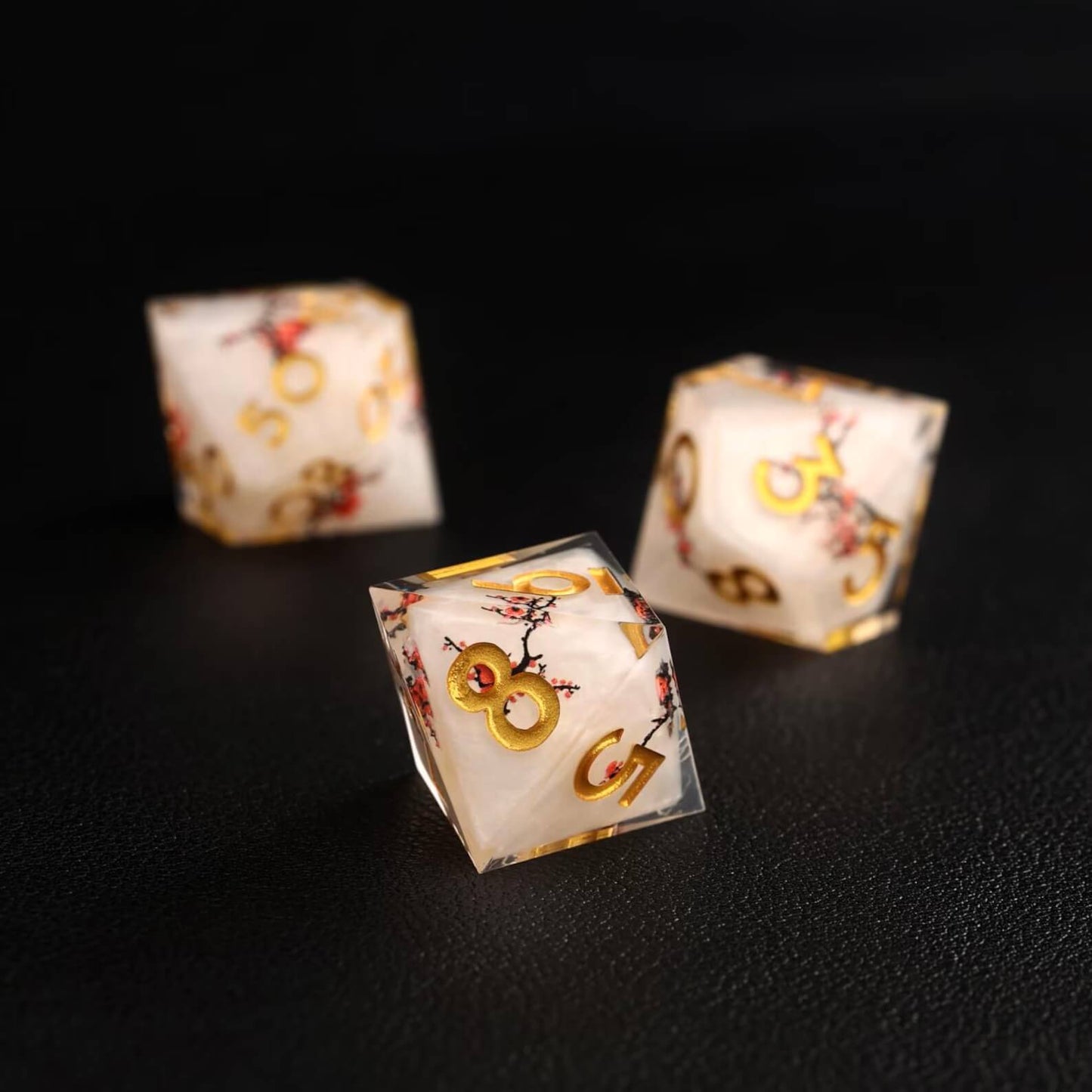 The D8 die from the Botanical Floral D&D Dice Set, with nature-inspired floral details, perfect for any RPG adventure.