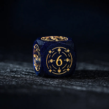 Celestial Blue Sandstone Glass DND Dice Set