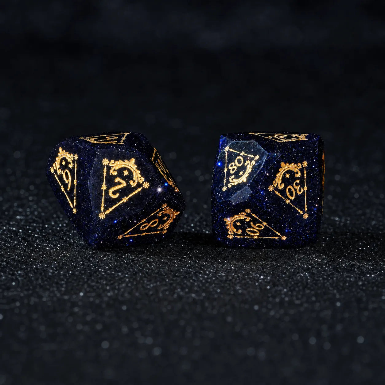 Celestial Blue Sandstone Glass DND Dice Set