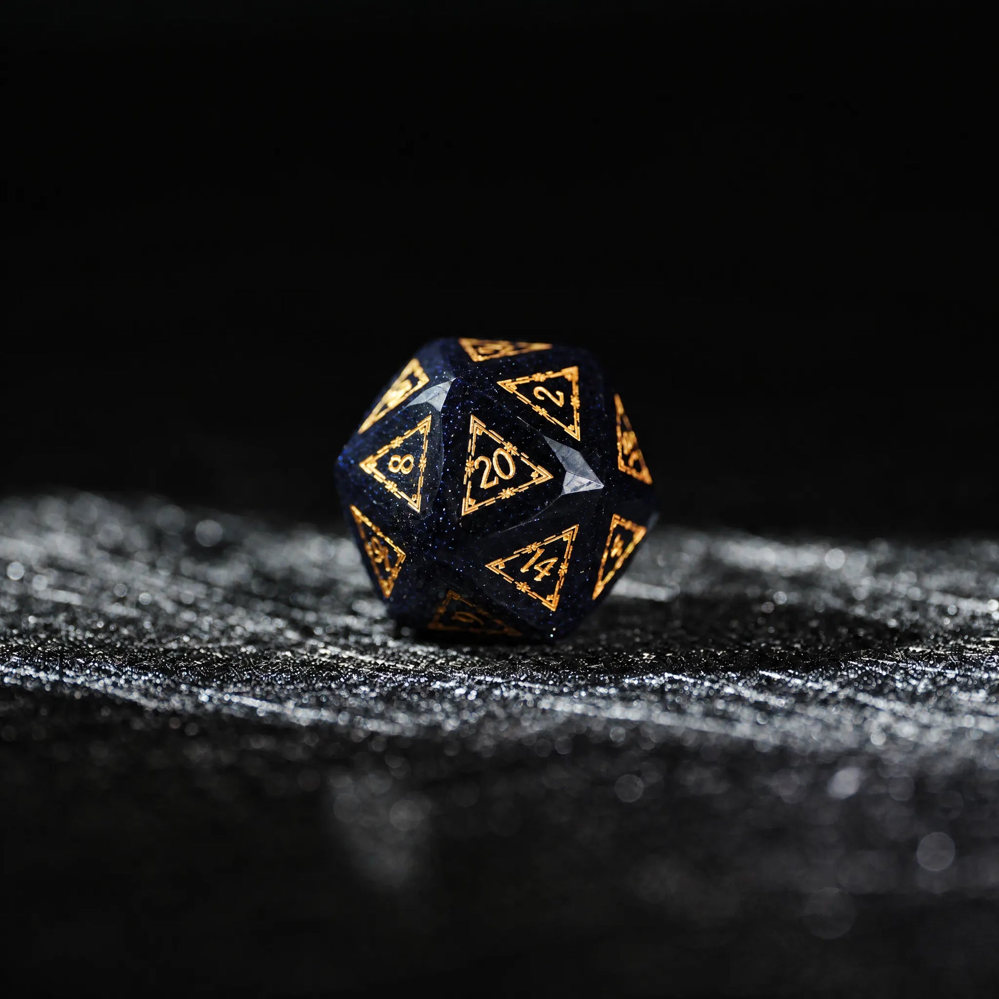 Celestial Blue Sandstone Glass DND Dice Set