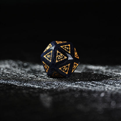 Celestial Blue Sandstone Glass DND Dice Set
