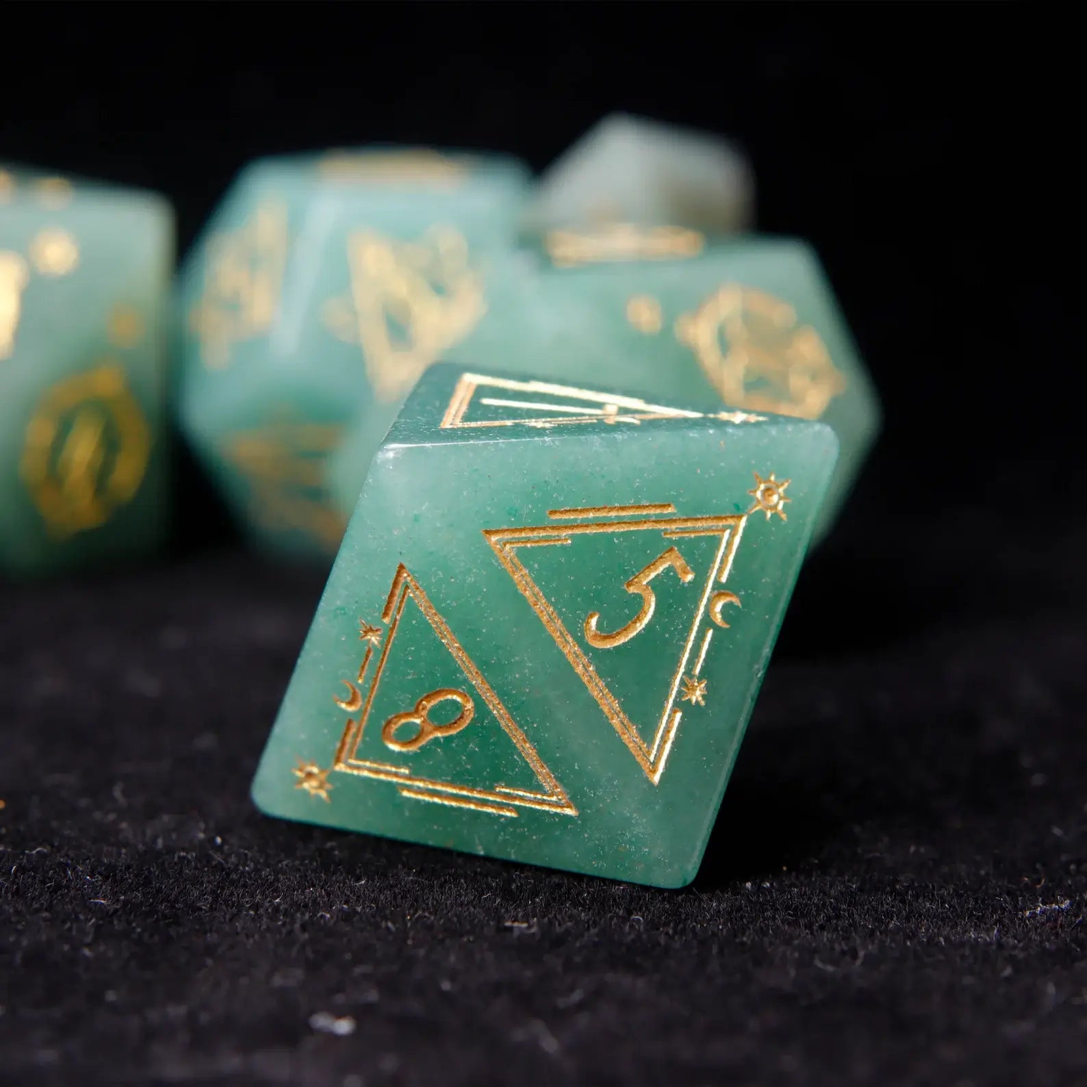 A classic Green Jade D6 die, crafted with a smooth, jade-like finish that brings the natural beauty of jade to your gaming table.