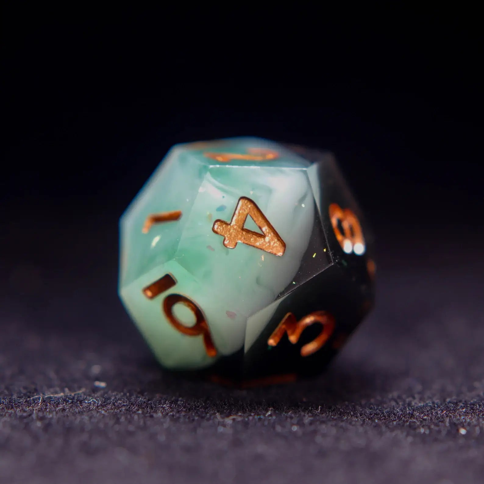 URDICE green jade style resin D12 dice with polished faces, balanced RPG dice for DND campaigns