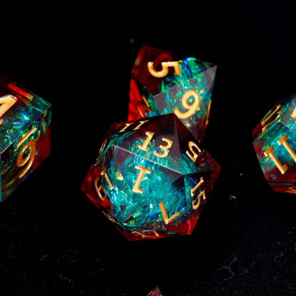 The iconic D20, the most important die in the set. Features large, deeply engraved numbers for decisive rolls.
