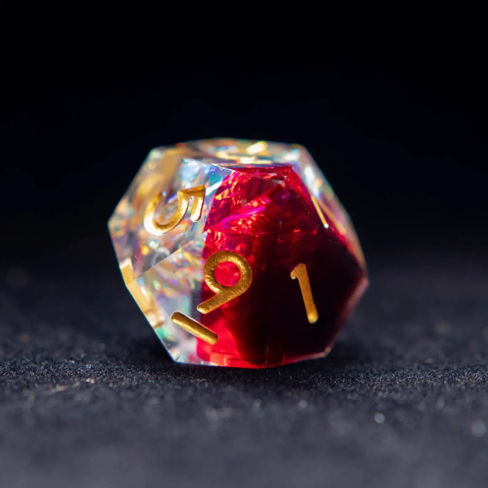 URdice Phoenix Flame Sharp Edge Resin Dice-D10