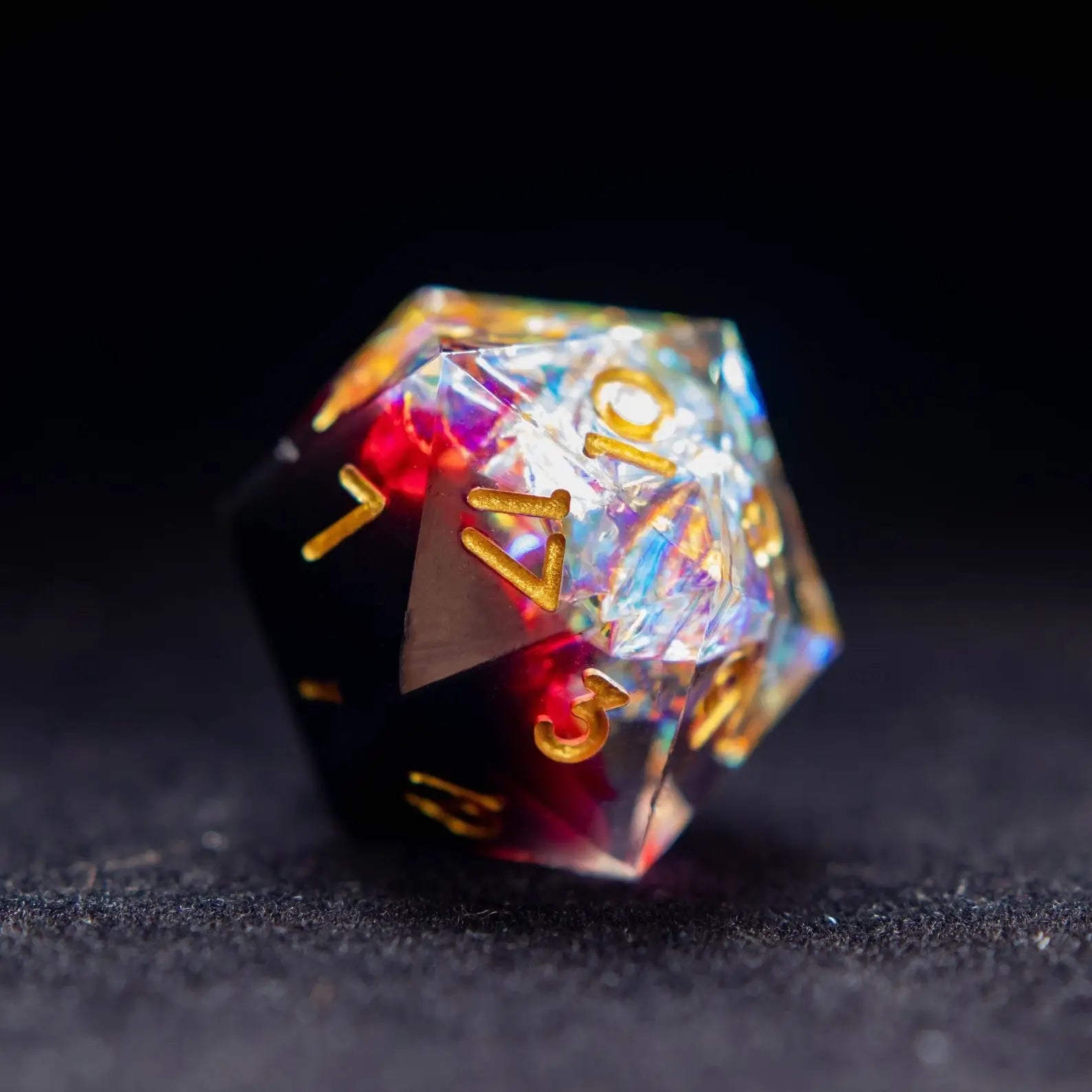 URdice Phoenix Flame Sharp Edge Resin Dice-D20