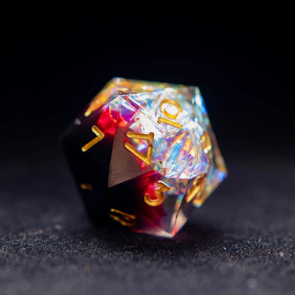 URdice Phoenix Flame Sharp Edge Resin Dice-D20