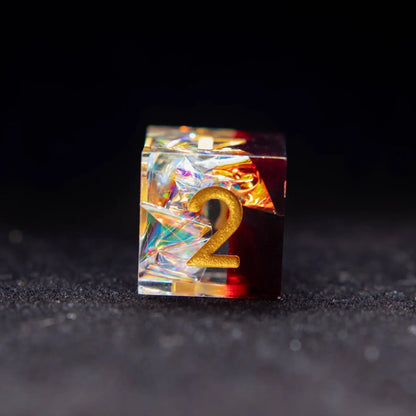 URdice Phoenix Flame Sharp Edge Resin Dice-D6