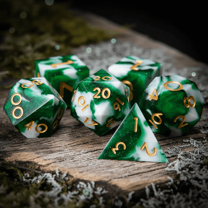 green-snow-moss-dnd-resin-dice-set-full-collection