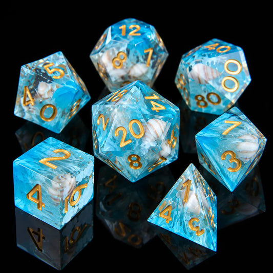 Ocean Blue Polyhedral Dice Set