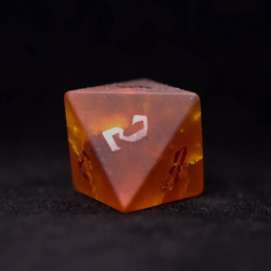 Orange Sparkle Gemstone Dice Set for Dungeons and Dragons