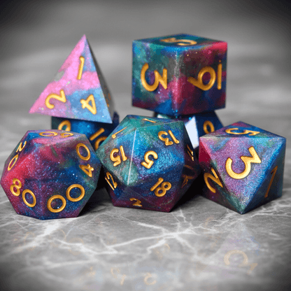 Resin DND Dice: Hand-Poured Mixed Color Dice