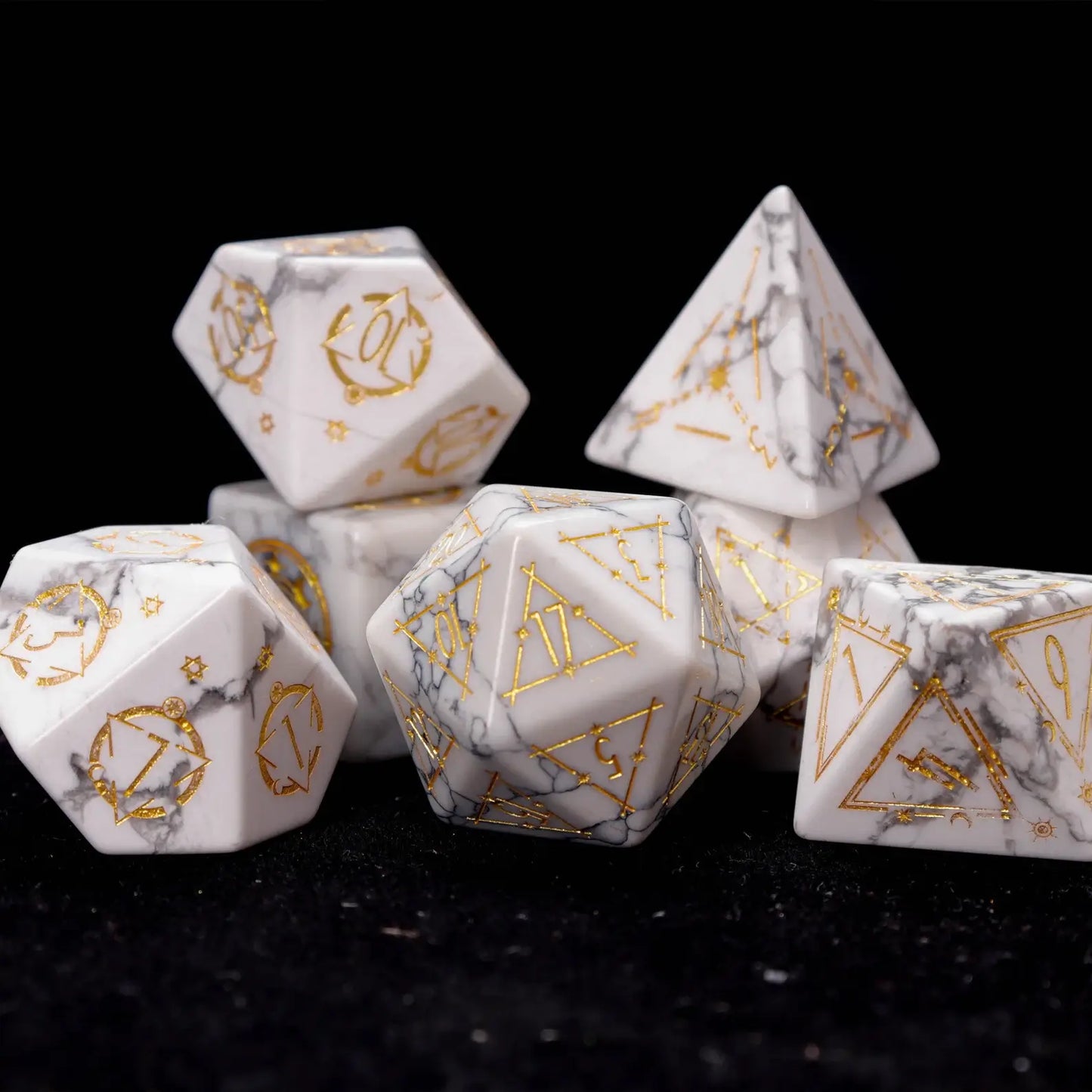 Macro detail of the natural grey veining and crystalline texture in White Howlite.